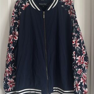 Paisley & Gray Women's Navy and Floral Bomber Jacket